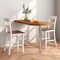 Costway Wooden Bar Stool Set of 4 Bar Chairs with LVL Rubber Wood Frame, Backrest, Footrest Black/White